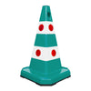 62CM Traffic Cone with Weighted Rubber Base | Green Reflective Safety Cone