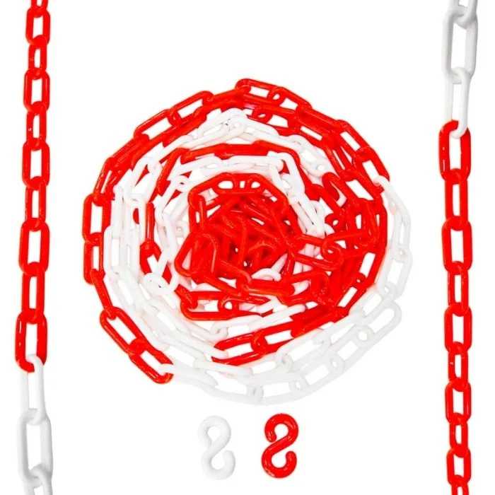 10 Meter Plastic Chain - Red & White