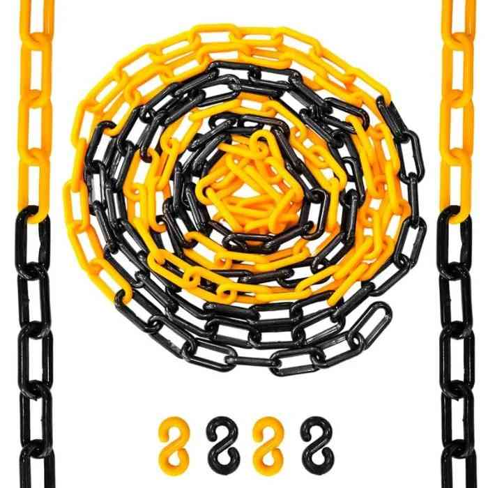 10-Meter Yellow & Black Plastic Chain