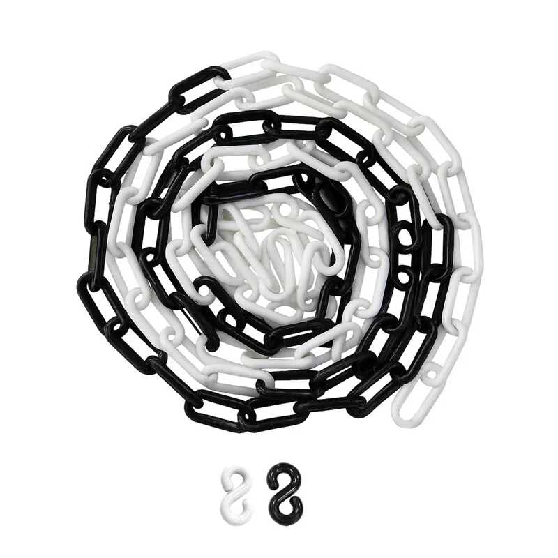 3Meter 8MM Plastic Chain Barrier - Black and White