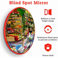 orange convex mirror for improving visibility around large blind corners
