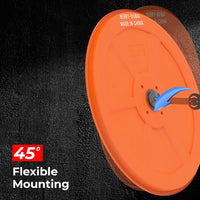 orange indoor convex mirror for blind spot awareness and protection