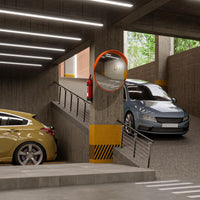 outdoor convex mirror for blind spot safety and traffic awareness