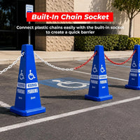 blue accessible parking marker for reserved parking spaces