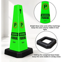 green parking cone with weighted base for reserved parking areas