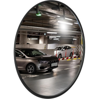 black indoor wide angle convex safety mirror for security and visibility
