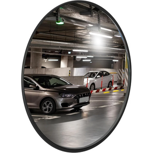 black indoor wide angle convex safety mirror for security and visibility