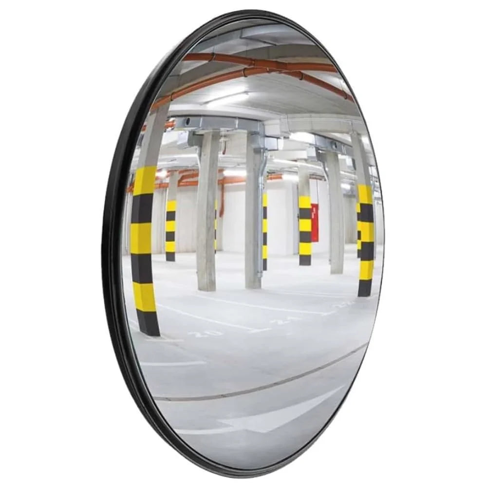 black indoor convex safety mirror for wide angle visibility in commercial facilities