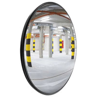 black indoor convex safety mirror for wide angle visibility in commercial facilities