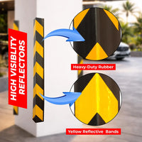 L shape rubber corner guard with reflective strips for wall safety