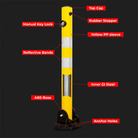 yellow reflective parking barrier for vehicle access control