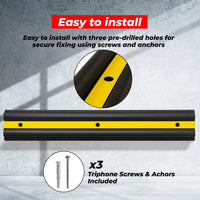 black wall bumper protector for parking garage and vehicle protection