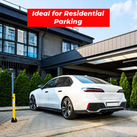 yellow reflective folding parking post for controlled vehicle access