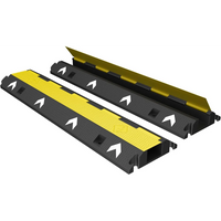 single channel cable protector ramp for protecting power and data cables