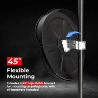black outdoor convex mirror for blind spot awareness and protection