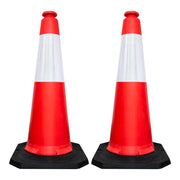 100CM Traffic Safety Cone - Red | Road Cone with Weighted Base