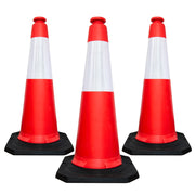 100CM Traffic Safety Cone - Red | Road Cone with Weighted Base