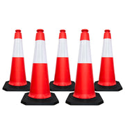 100CM Traffic Safety Cone - Red | Road Cone with Weighted Base