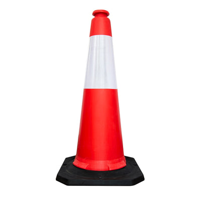 100CM Traffic Safety Cone - Red | Road Cone with Weighted Base