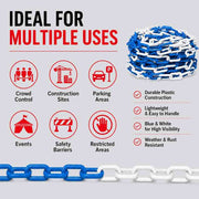 25 Meter 6MM Plastic Chain Blue & White