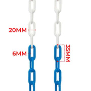 25 Meter 6MM Plastic Chain Blue & White