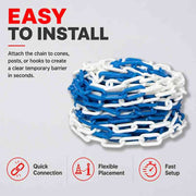 25 Meter 6MM Plastic Chain Blue & White