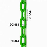 25 Meter 6MM Plastic Chain Green