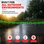 25 Meter 6MM Plastic Chain Green