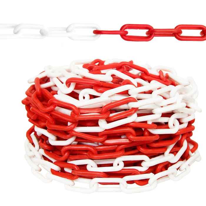 Plastic Chain 25 Meter Red and White with 8MM Thickness