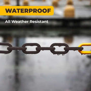25m Yellow & Black Plastic Chain – 6mm Safety Barrier Roll