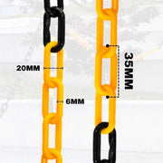 25m Yellow & Black Plastic Chain – 6mm Safety Barrier Roll