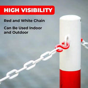 25Meter Red & White Plastic Chain Barrier
