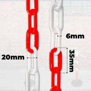 25Meter Red & White Plastic Chain Barrier