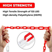 25Meter Red & White Plastic Chain Barrier