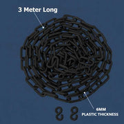 Black Plastic Chain Barrier 3M x 6MM
