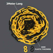 Yellow & Black Plastic Chain Barrier 3M x 6MM