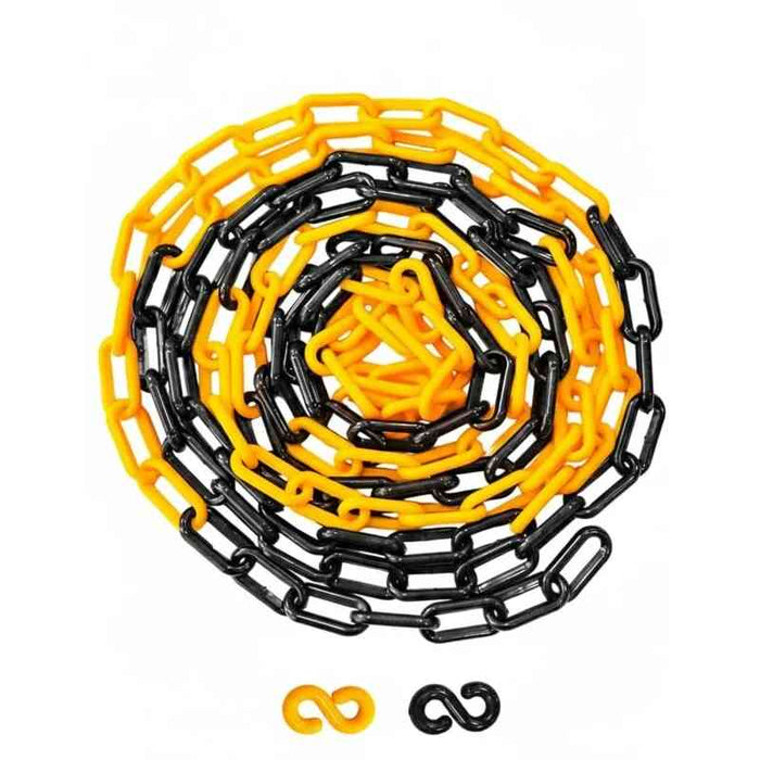 Yellow & Black Plastic Chain Barrier 3M x 6MM