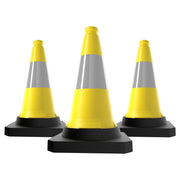 50CM Yellow Parking Barrier Cone | Reflective Traffic Safety Cone with Weighted Base