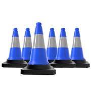 50CM Parking Barrier Cone with Weighted | Blue Reflective Traffic Cone
