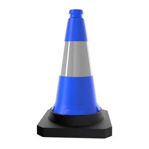 50CM Parking Barrier Cone with Weighted | Blue Reflective Traffic Cone