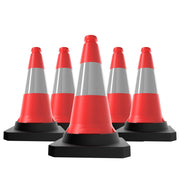 50CM Traffic Safety Cone | Red Parking Safety Cone with Black Base