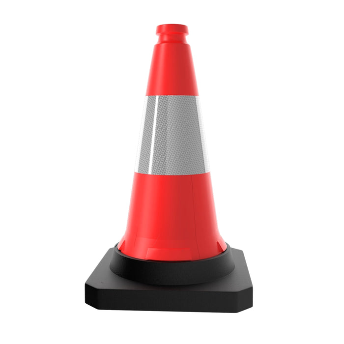 50CM Traffic Safety Cone | Red Parking Safety Cone with Black Base
