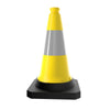 50CM Yellow Parking Barrier Cone | Reflective Traffic Safety Cone with Weighted Base