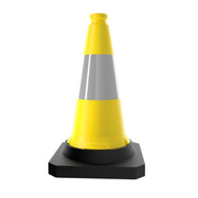 50CM Yellow Parking Barrier Cone | Reflective Traffic Safety Cone with Weighted Base