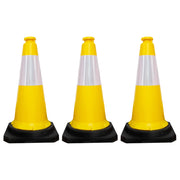 75CM Traffic Safety Cone | Yellow Road Cone with Weighted Base