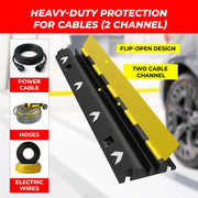 2-Channel Heavy Duty Cable Protector Ramp Weatherproof PVC