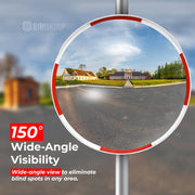 80CM Indoor & Outdoor Convex Safety Mirror White Wide Angle Acrylic Security Mirror
