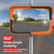 80 × 60CM Indoor & Outdoor Rectangular Convex Safety Mirror Wide Angle Acrylic Security Mirror