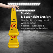 4-Sided No Parking Cone 67CM Yellow Warning Marker