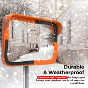 80 × 60CM Indoor & Outdoor Rectangular Convex Safety Mirror Wide Angle Acrylic Security Mirror